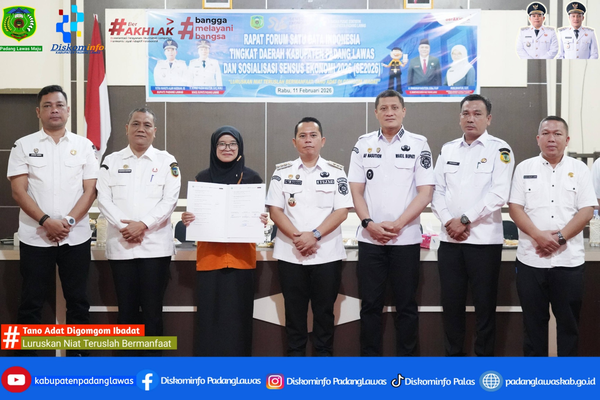 RAPAT FORUM SATU DATA INDONESIA TINGKAT DAERAH KABUPATEN PADANG LAWAS DAN SOSIALISASI SENSUS EKONOMI