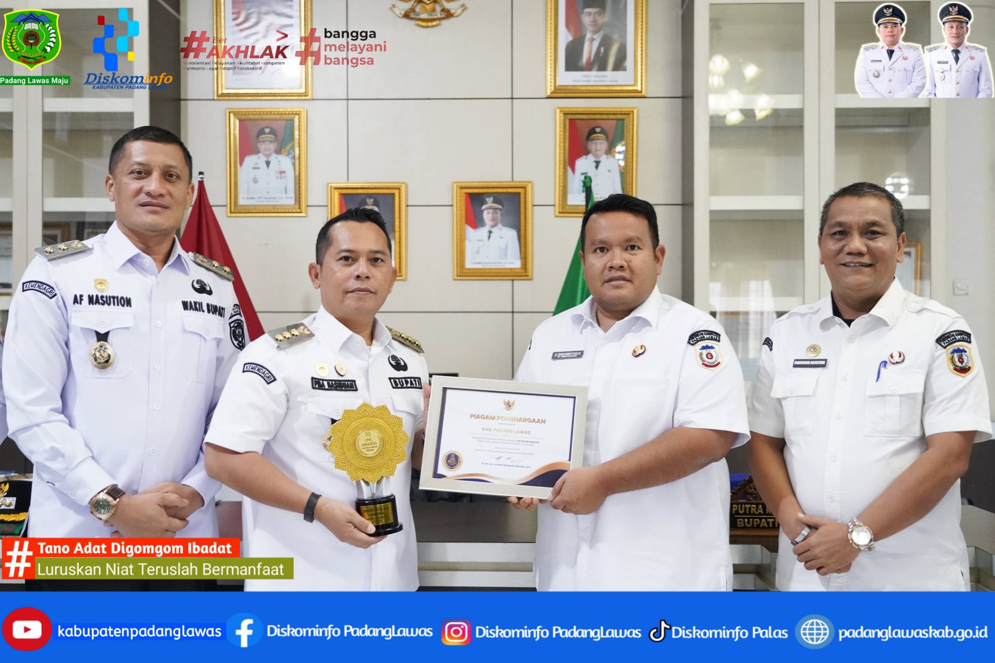 BUPATI PADANG LAWAS TERIMA PENGHARGAAN UHC AWARD 2026 KATEGORI MADYA.