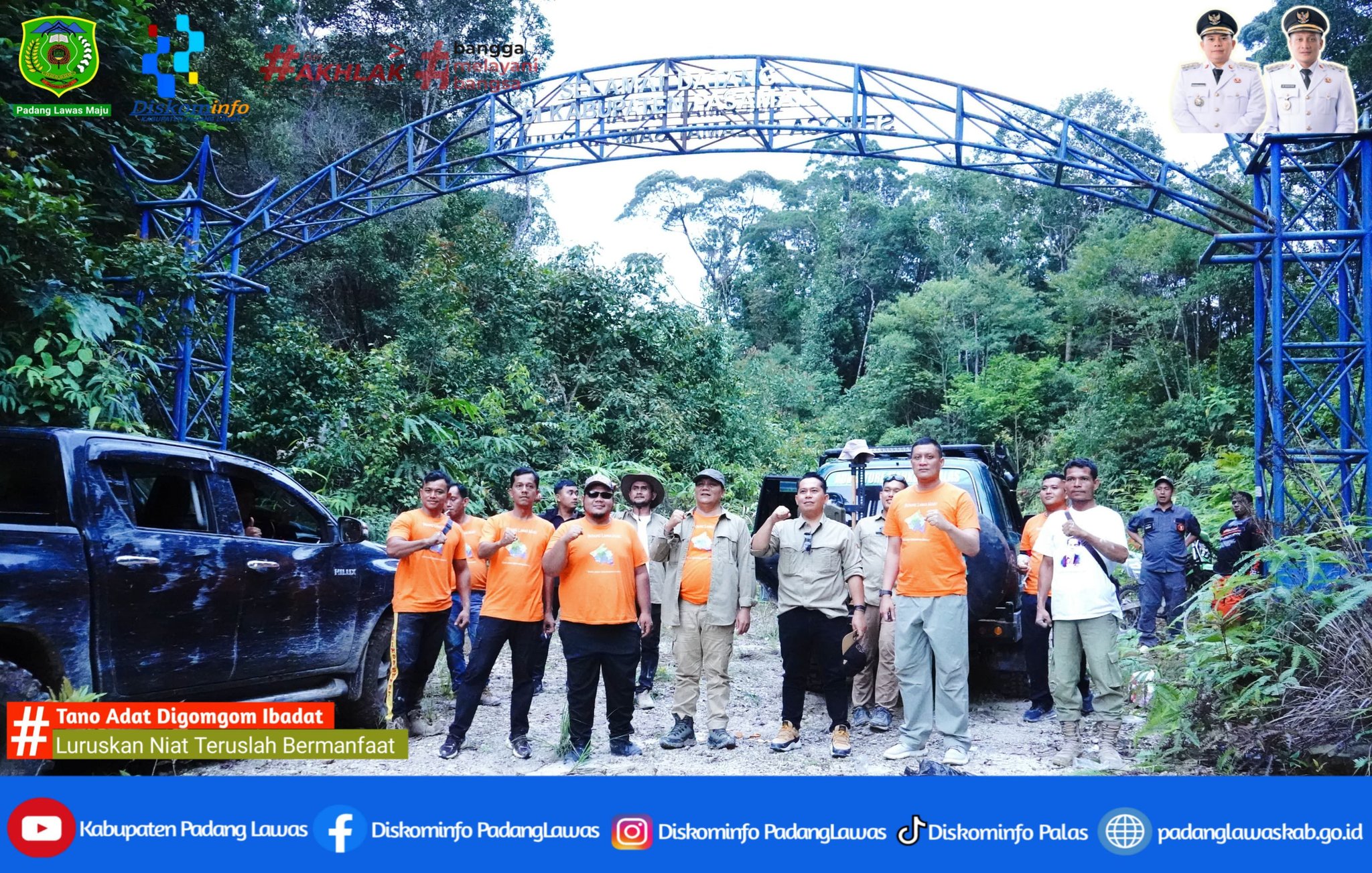 BUPATI PADANG LAWAS MELAKUKAN PENINJAUN JALAN DESA HAPUNG KECAMATAN ULU SOSA KABUPATEN PADANG LAWAS