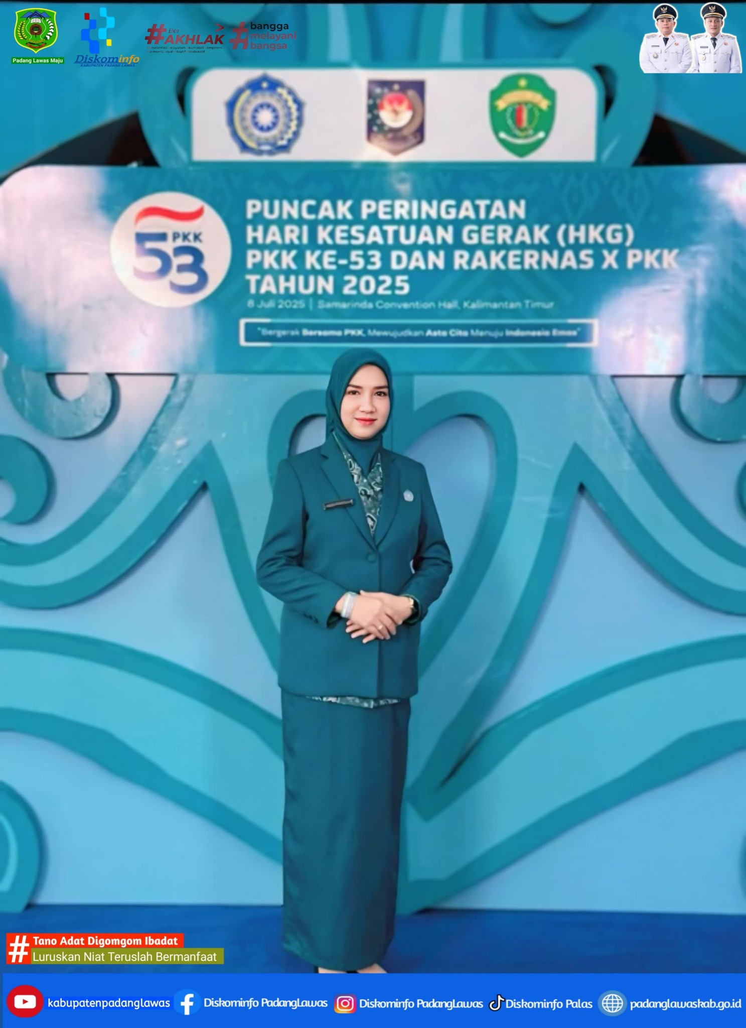 KETUA TP PKK KABUPATEN PADANG LAWAS HADIRI PUNCAK PERINGATAN HARI KESATUAN GERAK (HKG) KE-53 PKK.