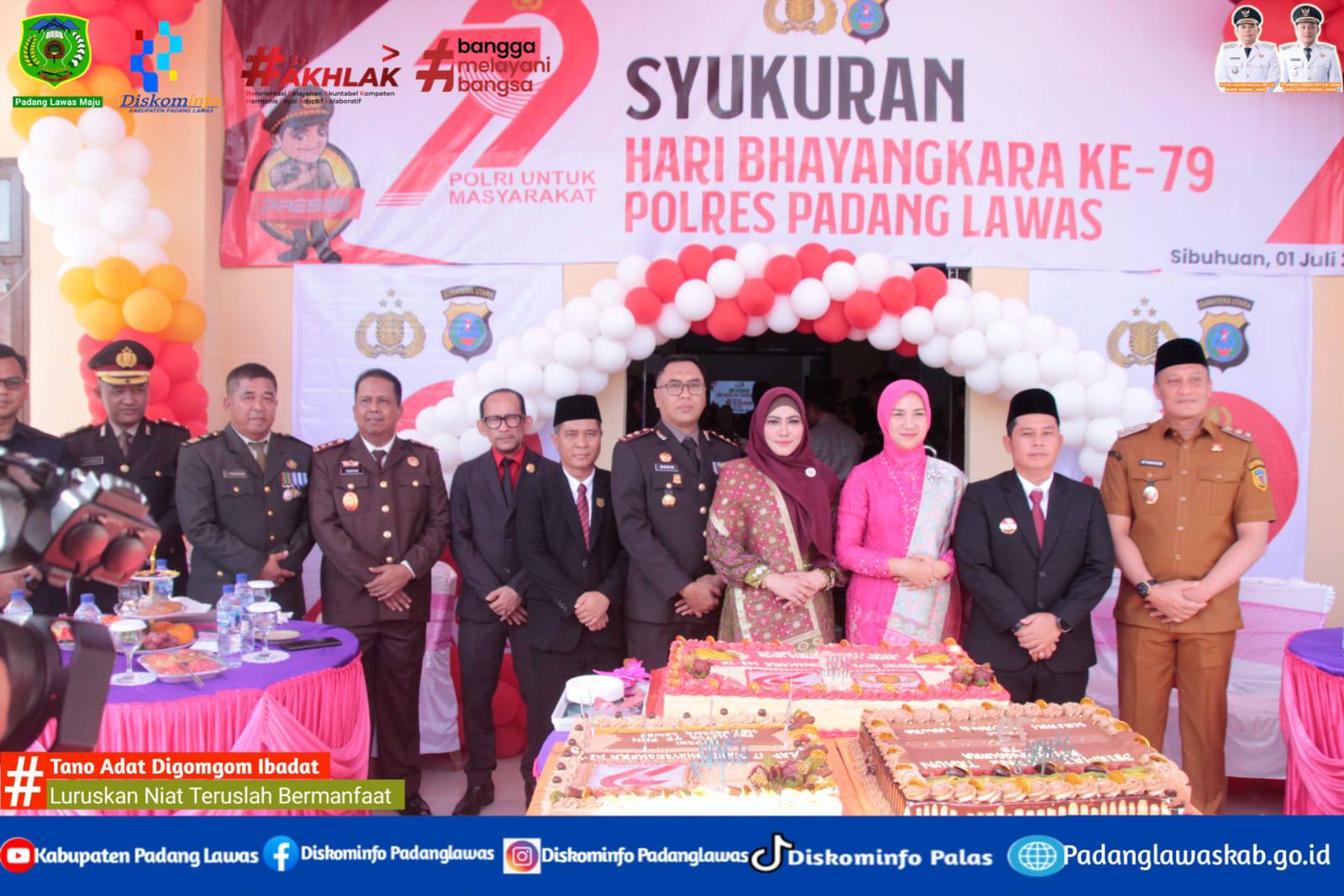 BUPATI PADANG LAWAS HADIRI ACARA HUT BHAYANGKARA KE 79 TAHUN DI POLRES PADANG LAWAS.