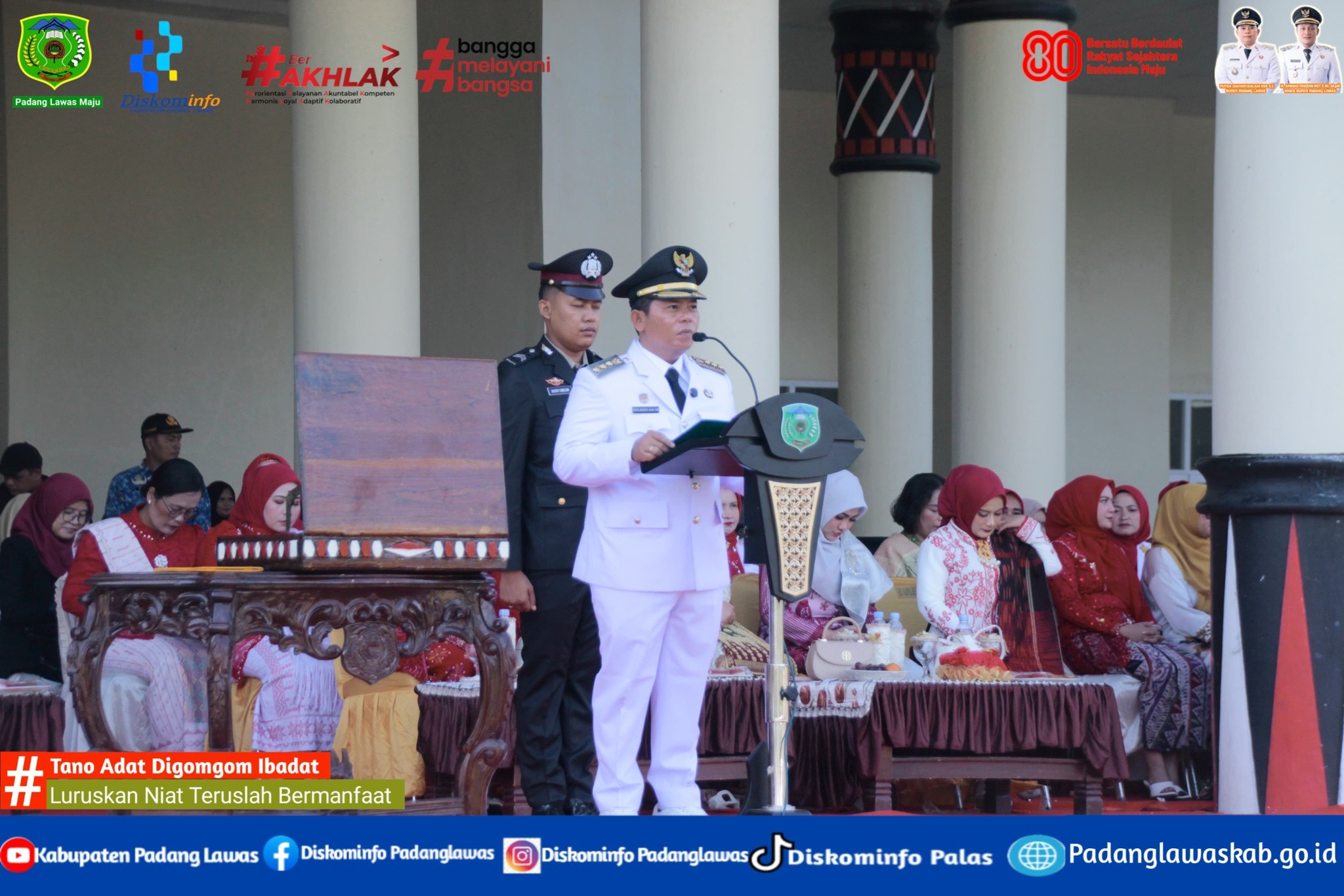 BUPATI PADANG LAWAS SEBAGAI INSPEKTUR PADA UPACARA HUT RI KE-80 KABUPATEN PADANG LAWAS TAHUN 2025.