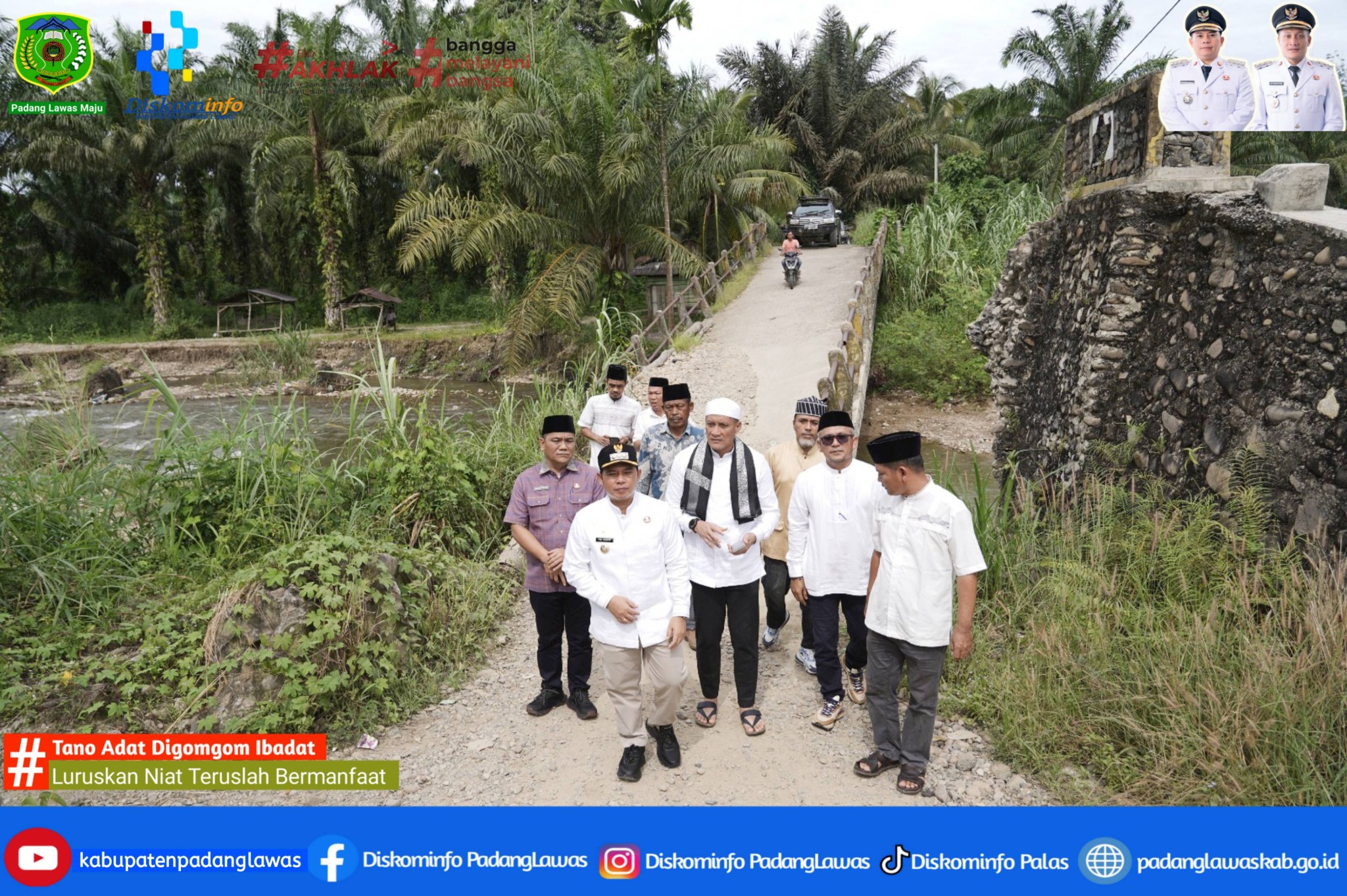 BUPATI DAN WAKIL BUPATI PADANG LAWAS TINJAU JEMBATAN AEK SIABU