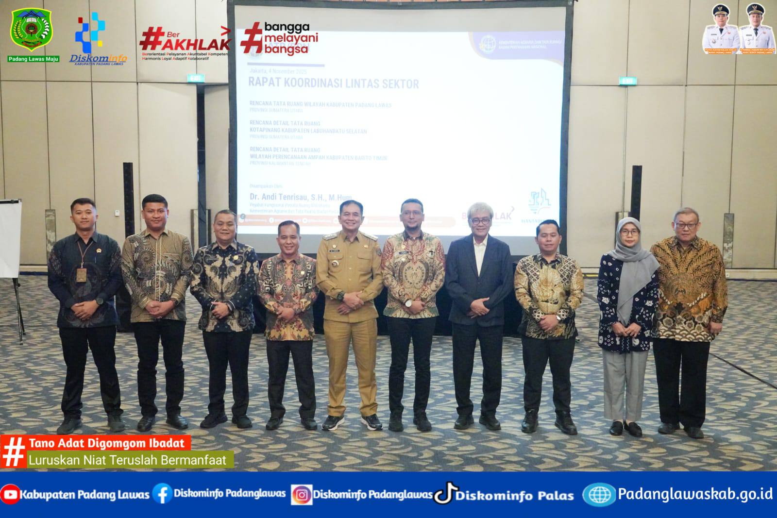 RAPAT LINTAS SEKTORAL PEMBAHASAN REVISI RTRW KABUPATEN PADANG LAWAS.